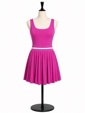 NWT all in motion Magenta tennis dress with pleated skirt size L